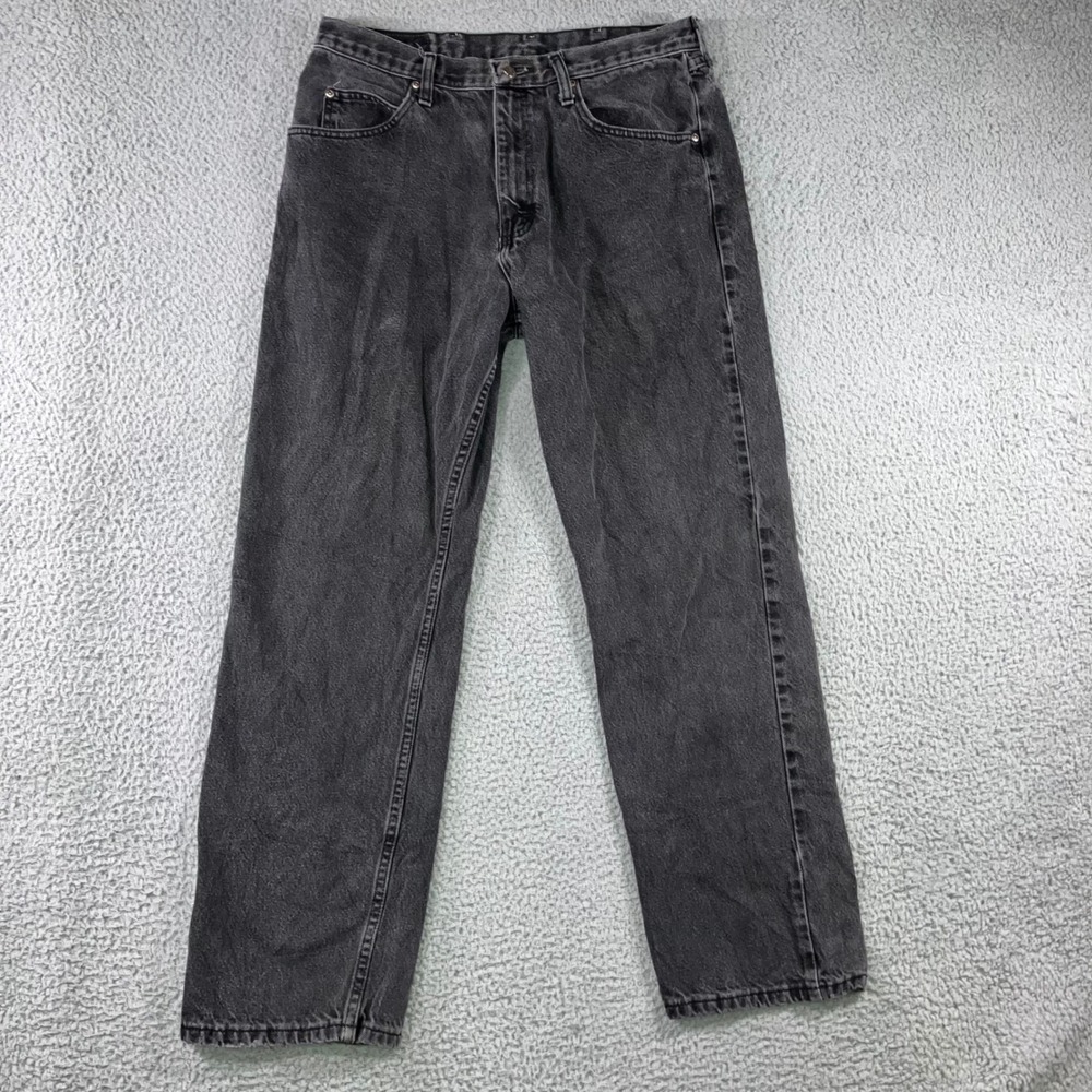 Vintage Wrangler Relaxed Fit Jeans Men 34x32 Faded Black Denim 90s Fit 34x30